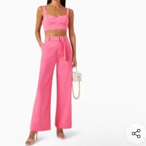 NWT MINKPINK Kalani Belted Pants in Pink